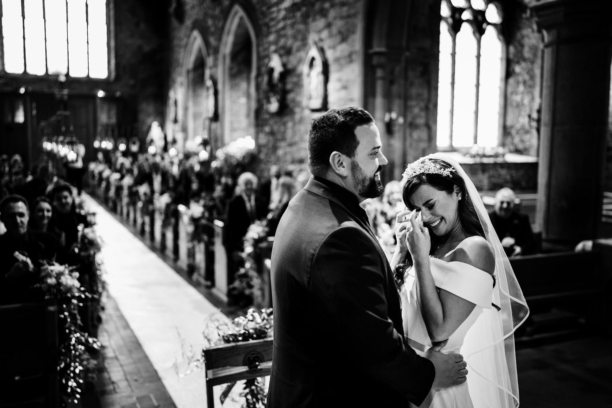 emotional bride at Ireland wedding
